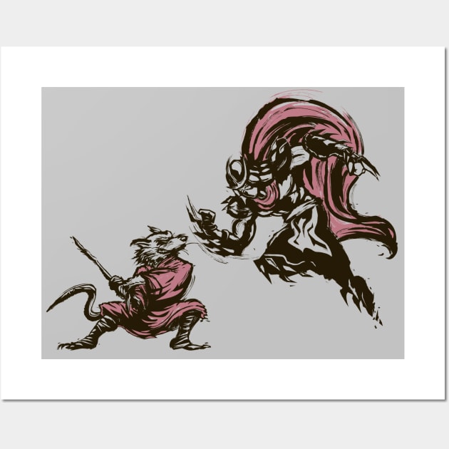 Ancient Ninja Duel Wall Art by djkopet